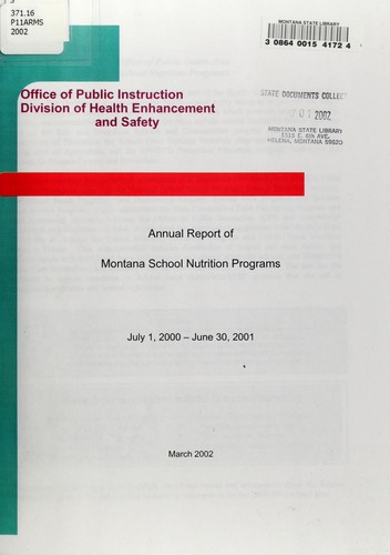 Annual report of Montana school nutrition programs