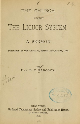 The church versus the liquor system