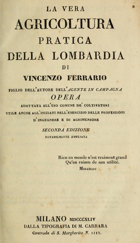 La vera agricoltura pratica della Lombardia