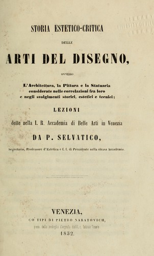 Storia estetico-critica delle arti del disegno