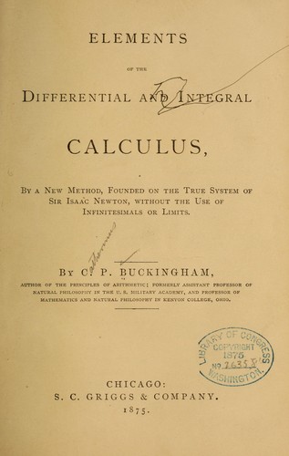 Elements of the differential and integral calculus