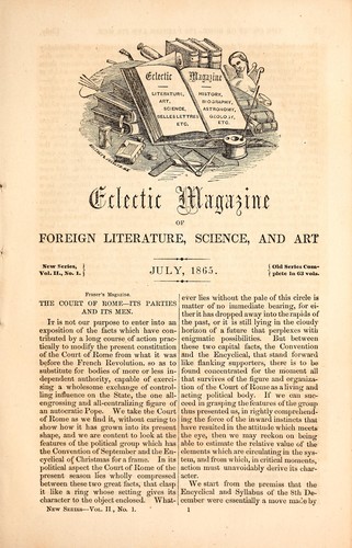 Eclectic magazine of foreign literature, science, and art