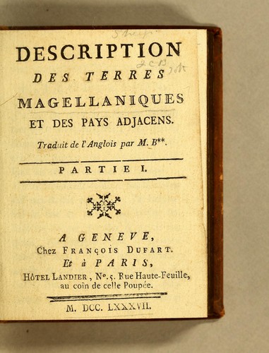 Description des terres Magellaniques et des pays adjacens