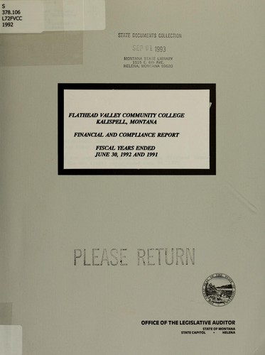Flathead Valley Community College, Kalispell, Montana, financial and compliance report