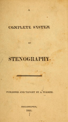 A complete system of stenography