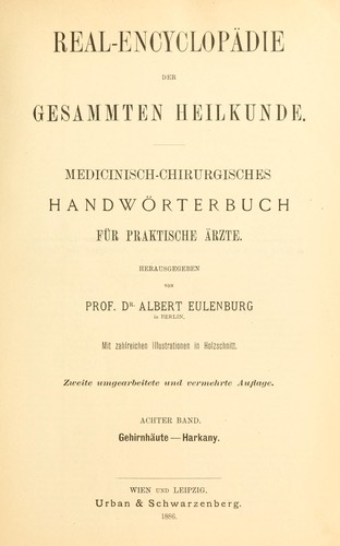 Real-Encyclopädie der gesammten Heilkunde