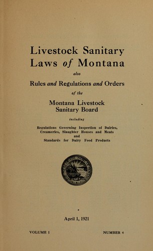 Livestock sanitary laws of Montana