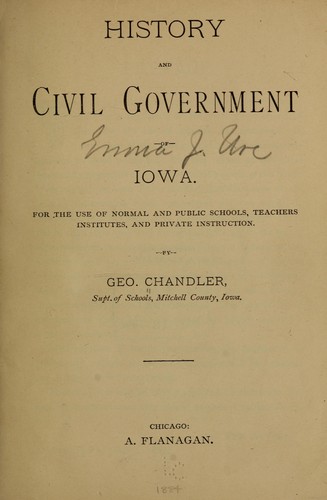 History and civil government of Iowa