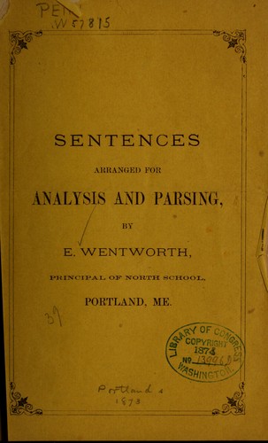 Sentences arranged for analysis and parsing