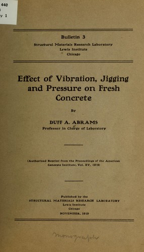 Effect of vibration, jigging and pressure on fresh concrete