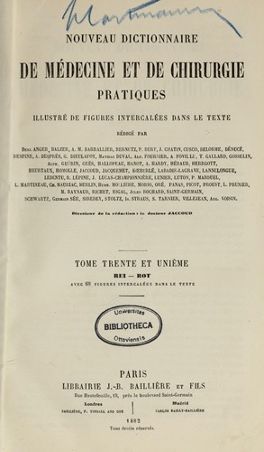 Nouveau dictionnaire de medecine et de chirurgie pratiques