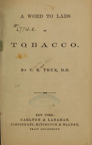 A word to lads on tobacco