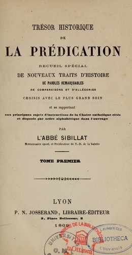 Trésor historique de la prédication