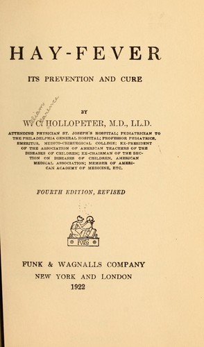 Hay-fever, its prevention and cure