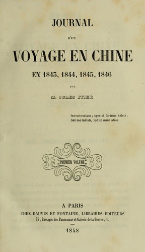 Journal d'un voyage en Chine en 1843, 1844, 1845, 1846