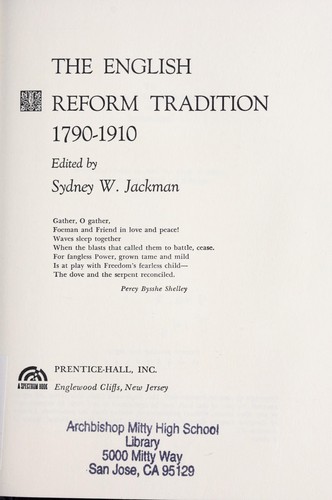 The English reform tradition, 1790-1910