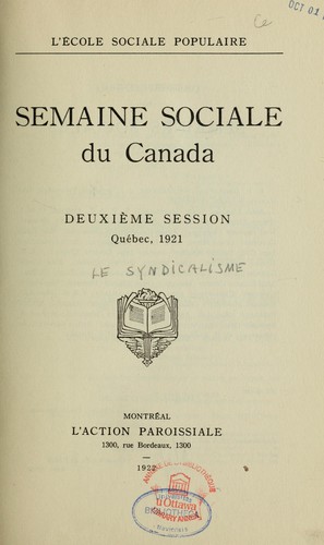 [Le syndicalimsme. Compte rendu des cours et conférences]