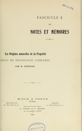 Les origines naturelles de la propriété