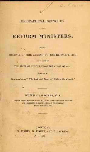 Biographical sketches of the reform ministers