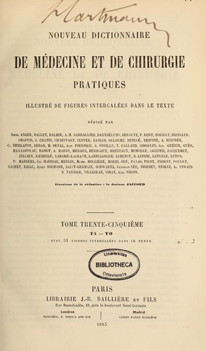 Nouveau dictionnaire de medecine et de chirurgie pratiques