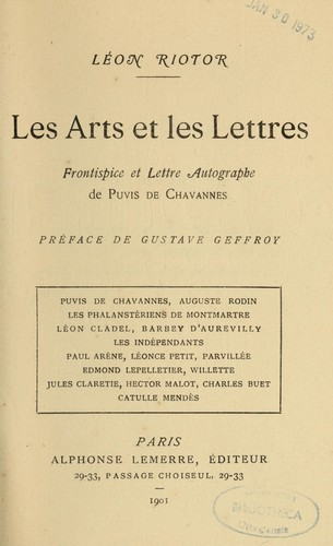 Les arts et les lettres