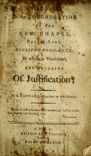 An address to the congregation at the New Chapel, Dagger-Lane, Kingston-upon-Hull