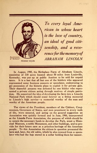To every loyal American in whose heart is the love of country, an ideal of good citizenship, and a reverence for the memory of Abraham Lincoln