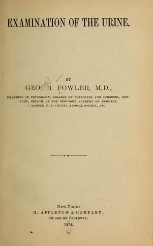 Examination of the urine