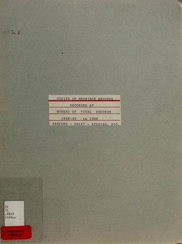 Copies of marriage records recorded at Bureau of Vital Records