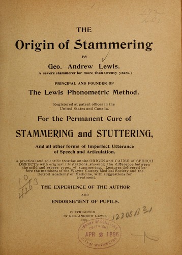 The origin of stammering