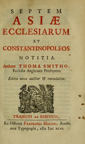 Septem Asiae ecclesiarum et Constantinopoleos notitia