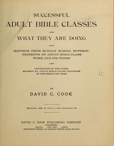 Successful adult Bible classes and what they are doing