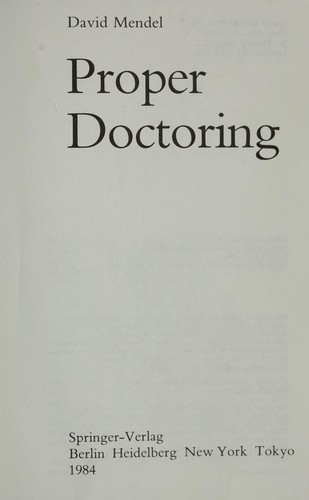 Proper Doctoring