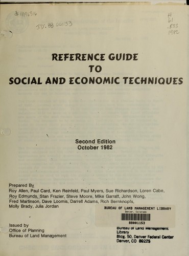 Reference guide to social and economic techniques