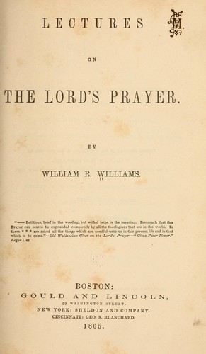 Lectures on the Lord's prayer