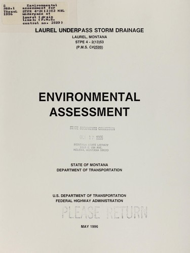 Environmental assessment for STPE 4-2(13)53 MRL underpass at Laurel (drain line), (P.M.S. control no. 2599) in Yellowstone County, Montana