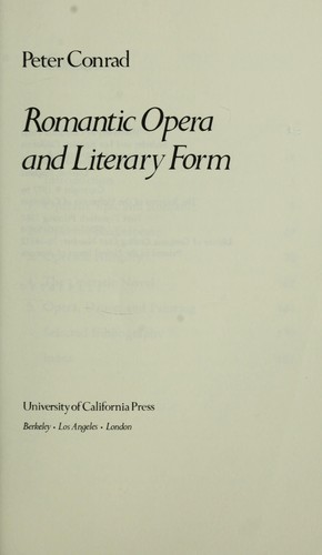 Romantic opera and literary form