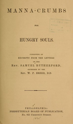 Manna-crumbs for hungry souls...