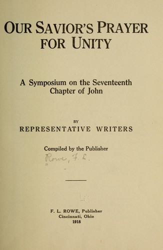 Our Savior's prayer for unity