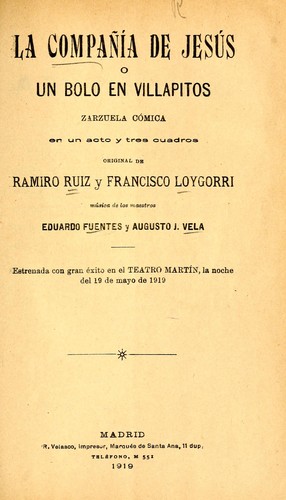 La compañía de Jesús, o, Un bolo en Villapitos