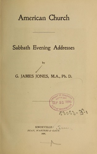 American church : sabbath evening addresses