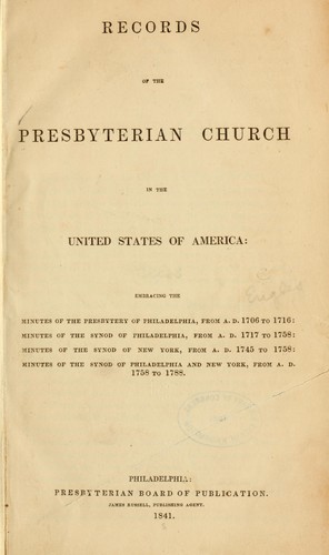 Records of the Presbyterian church...