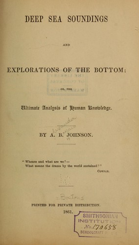 Deep sea soundings and explorations of the botton