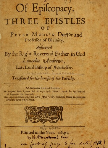 Of episcopacy