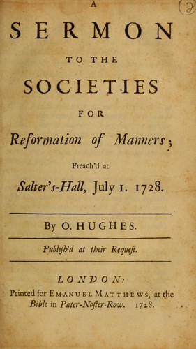 A sermon to the Societies for Reformation of Manners