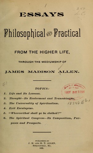 Essays philosophical and practical