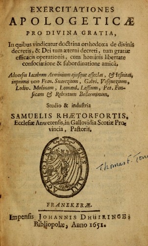 Exercitationes apologeticae pro divina gratia