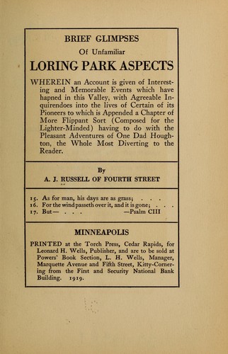 Brief glimpses of unfamiliar Loring park aspects