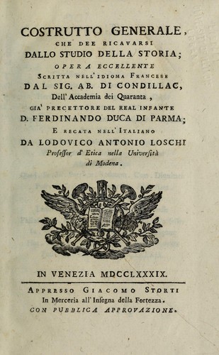 Costrutto generale, che dee ricavarsi dallo studio della storia