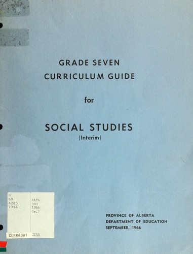 Grade seven curriculum guide for social studies